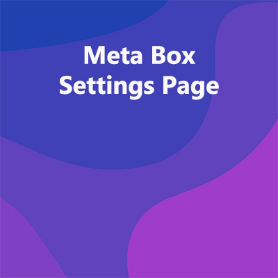 Meta Box Settings Page